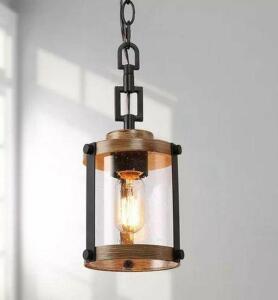 1-Light Black Modern Farmhouse Pendant Island Ceiling Light