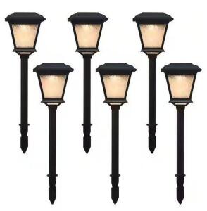 Solar 15 Lumens Black Outdoor Integrated LED Landscape Path Light (6-Pack); Weather/Water/Rust Resistant