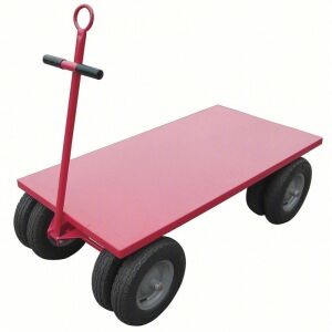 DESCRIPTION: (1) PLATFORM UTILITY CARTINFORMATION: RED, STEEL, FLUSH METAL SOLID DECK, 2500LB LOAD CAPACITYSIZE:  48 inx30 inx18-1/2 in PLATFORMRETAIL$: $470.70 EAQTY: 1