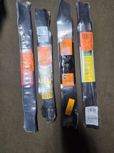 DESCRIPTION: (4) MISC BRAND AND LENGTH LAWNMOWER BLADES QTY: 4