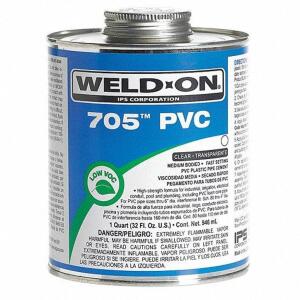 DESCRIPTION: (4) CLEAR PIPE CEMENT BRAND/MODEL: WELD-ON #6KWU0 RETAIL$: $22.05 SIZE: 32 OZ QTY: 4