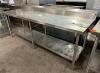 8' STAINLESS TABLE WITH STAINLESS SHELF AND CAN OPENER MOUNT