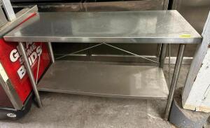 5' STAINLESS TABLE WITH STAINLESS UNDERSHELF