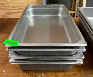 (4) FULL SIZE STAINLESS PANS