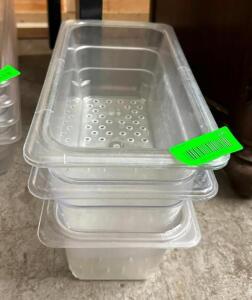 (3) 1/3 SIZE PLASTIC PANS