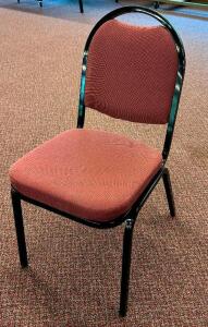 (8) UPHOLSTERED STACK CHAIRS WITH METAL FRAME