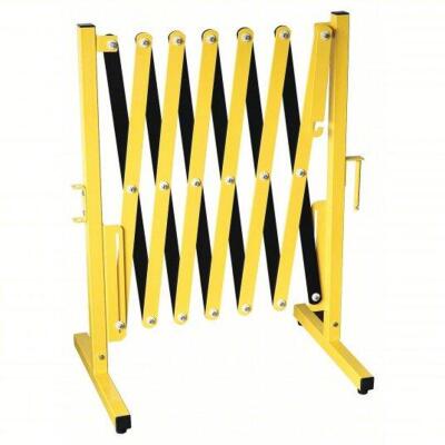 DESCRIPTION: (1) PORTABLE BARRICADEBRAND/MODEL: 22NY09AINFORMATION: YELLOW AND BLACKSIZE: 38" HIGH X 11 1/3' EXPANDED LENGTHRETAIL$: $335.46 EAQTY: 1