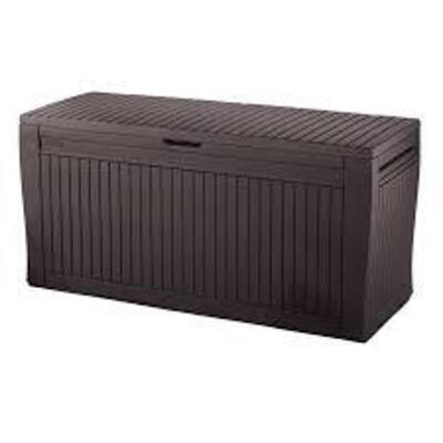 DESCRIPTION: (1) STORAGE DECK BOXBRAND/MODEL: KETERINFORMATION: BLACKSIZE: 71 GAL, APPROX 17 1/2" X 45" X 22"RETAIL$: $72.18 EAQTY: 1