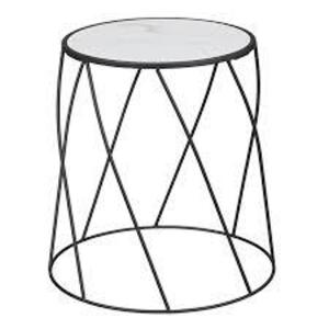 DESCRIPTION: (1) PLANT STAND BRAND/MODEL: BETTER HOMES AND GARDENS INFORMATION: BLACK, SPIRAL, FAUX MARBLE TOP SIZE: 15" RETAIL$: $9.94 EA QTY: 1