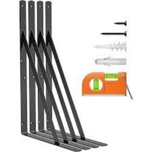 DESCRIPTION: (4) SHELF SUPPORTS INFORMATION: BLACK METAL RETAIL$: $20.69 EA QTY: 4