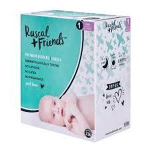 DESCRIPTION: (1) CASE OF (108) PREMIUM DIAPERS BRAND/MODEL: RASCAL AND FRIENDS SIZE: 1 RETAIL$: $39.97 EA QTY: 1