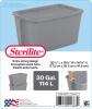 DESCRIPTION: (1) TOTE BOX BRAND/MODEL: STERILITE INFORMATION: GRAY SIZE: 30 GALLON RETAIL$: $11.98 EA QTY: 1