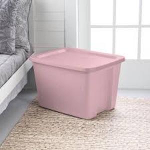 DESCRIPTION: (2) STORAGE TOTE BRAND/MODEL: STERILITE INFORMATION: PINK SIZE: 18 GAL RETAIL$: $10.00 EA QTY: 2