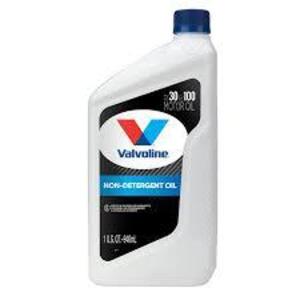 DESCRIPTION: (4) NON-DETERGENT OIL BRAND/MODEL: VALVOLINE INFORMATION: 30W100 SIZE: 1 QT RETAIL$: $20.00 EA QTY: 4