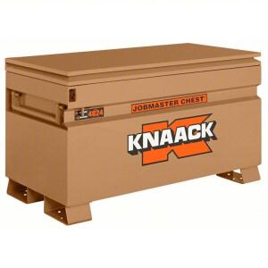 DESCRIPTION: (1) JOBSITE STORAGE BOX BRAND/MODEL: KNAACK/4824 INFORMATION: TAN, PADLOCKABLE RETAIL$: $1,044 SIZE: 48 inch W x 24 inch D x 23 inch H QT