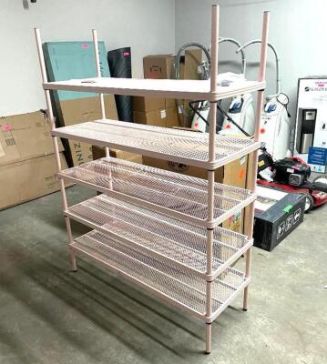 DESIGN IDEAS MeshWorks 5-Shelf Metal Blush Pink Freestanding Shelving Unit