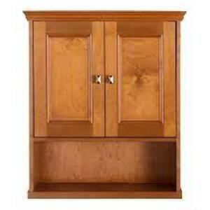 HOME DECORATORS COLLECTION Exhibit 23-3/4 in. W Bathroom Storage Wall Cabinet in Rich Cinnamon