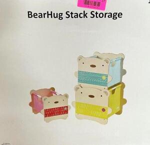 (2 PACK) BEAR HUG STACKABLE STORAGE CONTAINERS (3 IN EACH PACK)