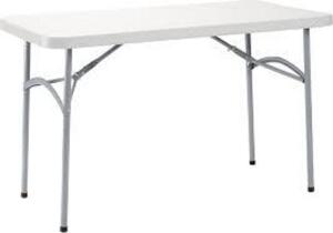 DESCRIPTION: (1) FOLDING TABLE BRAND/MODEL: NATIONAL PUBLIC SEATING MODEL #BT2448 INFORMATION: GRAY HAMMERTONE SIZE: 24" X 48" X 1-3/4" RETAIL$: $179.