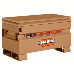 DESCRIPTION: (1) JOBSITE BOX BRAND/MODEL: KNAACK #13R534 INFORMATION: PADLOCKABLE, TAN SIZE: 36 IN OVERALL WD, 19 IN OVERALL DP, 21 1/2 IN OVERALL HT