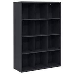 DESCRIPTION: (1) HEAVY DUTY WELDED CUBBY STORAGE CABINET BRAND/MODEL: SANDUSKY LEE #IC00461866-09 INFORMATION: BLACK, STEEL, 12 CUBBIES SIZE: 46" L X