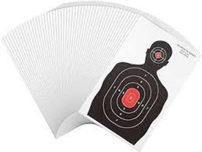 DESCRIPTION: (1) CASE OF (50) 500 M DOG TARGETS BRAND/MODEL: #13076344 INFORMATION: WHITE WITH BLACK FIGURE SIZE: FOR 500 METERS RETAIL$: $200.00 TOTA