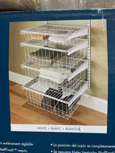 CLOSETMAID 27 in. H x 21 in. W White Steel 4-Drawer Wide Mesh Wire Basket