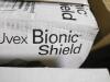 DESCRIPTION: (2) BIONIC FACE SHIELD BRAND/MODEL: UVEX #S8500GR INFORMATION: CLEARN VISOR RETAIL$: $64.00 EA QTY: 2 - 5