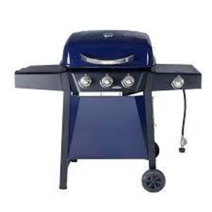 DESCRIPTION: (1) 3 BURNER PROPANE GAS GRILL BRAND/MODEL: REVOACE INFORMATION: BLUE AND BLACK RETAIL$: $150.00 EA QTY: 1