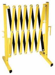 DESCRIPTION: (1) PORTABLE BARRICADEBRAND/MODEL: 22NY09AINFORMATION: YELLOW AND BLACKSIZE: 38" HIGH X 11 1/3' EXPANDED LENGTHRETAIL$: $335.46 EAQTY: 1