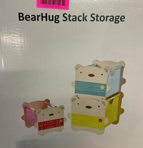 (3 PACK) BEAR HUG STACKABLE STORAGE CONTAINERS (3 IN EACH PACK)