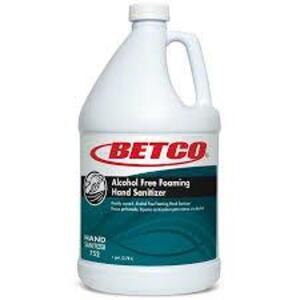 DESCRIPTION: (4) ALCOHOL FREE FOAMING HAND SANITIZER BRAND/MODEL: BETCO SIZE: 1 GALLON RETAIL$: $27.75 EA QTY: 4