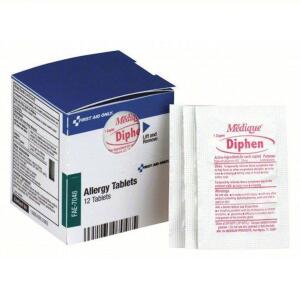 DESCRIPTION: (6) PACKS OF (12) ALLERGY TABLETSBRAND/MODEL: DIPHEN #488g48SIZE: 12 TABLETS PER CONTAINERRETAIL$: $6.79 EAQTY: 6