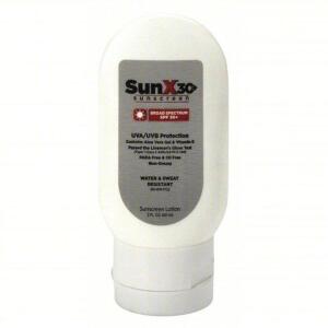 DESCRIPTION: (1) CASES OF (12) BOTTLES OF SUNSCREEN BRAND/MODEL: SUN X 30 #18-204G SIZE: 4 OZ RETAIL$: $100.00 EA QTY: 1