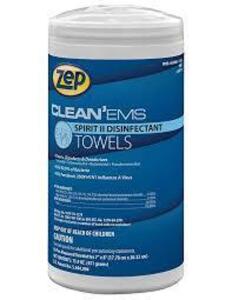 DESCRIPTION: (5) CLEAN EMS SPIRIT 2 DISINFECTANT TOWELS BRAND/MODEL: ZEP SIZE: 40 PRE MEASURED TOWELETTES 1"X10" QTY: 5