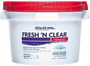 DESCRIPTION: (1) POOL SHOCK BRAND/MODEL: LESLIE'S FRESH N CLEAR SIZE: 25 LB RETAIL$: $239.95 EA QTY: 1