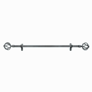 ACHIM Metallo Carrera 28 in. - 48 in. Single Curtain Rod in Brushed Nickel with Carrera Finial