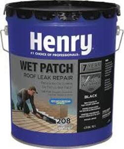 DESCRIPTION: (1) WET PATCH ROOF LEAK REPAIR BRAND/MODEL: HENRY SIZE: 5 GALLON RETAIL$: $115.49 QTY: 1