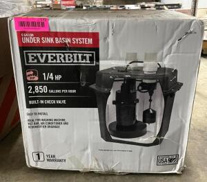 Everbilt 1/4 HP Pre-Plumbed Sink Tray System automatic Sump Pump w/ check valve