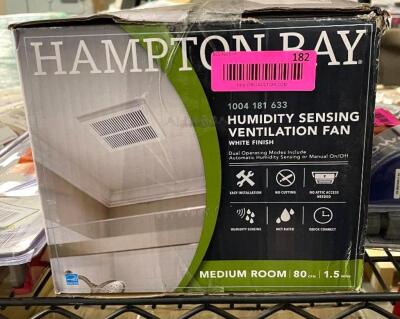 HAMPTON BAY 80 CFM Ceiling Mount Roomside Installation Humidity Sensing Bathroom Exhaust Fan, ENERGY STAR