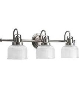 PROGRESS LIGHTING Archie 3 Light 26 inch Antique Nickel Bath Vanity Wall Light