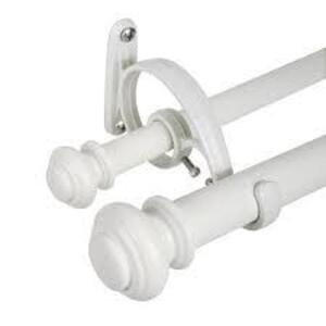 (2 PACK) Urn 72 in. to 144 in. Single Curtain Rod in Bright White