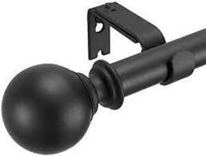 (2 PACK) Urn 72 in. to 144 in. Single Curtain Rod in BLACK