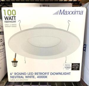 (8 PACK) 5 in. and 6 in. 4000K Retrofit Recessed Integrated LED Downlight Trim Kit, 1050 Lumens, Neutral White