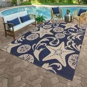GERTMENIAN AND SONS Paseo Canoa Navy Starfish 8 ft. x 10 ft. Indoor/Outdoor Area Rug
