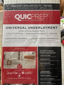 (500 SQ FT PACK) OF Universal Underlayment for QuicTile, Vinyl Plank, Laminate, Eng Hardwood