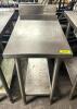 DESCRIPTION: 18"STAINLESS TABLE WITH UNDERSHELF SIZE: 18"X30"X34" QTY: 1