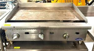 DESCRIPTION: 3-BURNER GAS FLAT TOP GRIDDLE BRAND/MODEL: COOK RITE SIZE: 36" QTY: 1