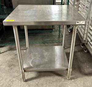 DESCRIPTION: 30" STAINLESS TABLE WITH UNDERSHELF BRAND/MODEL: JOHN BOOS SIZE: 30"X24"X36" QTY: 1