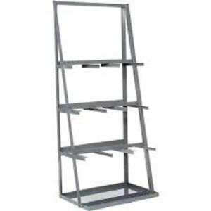 DESCRIPTION: (1) VERTICAL LONG PARTS STORAGE RACKBRAND/MODEL: DURHAM #VBR-8436-95INFORMATION: GRAY, STEELSIZE: 24" x 39" x 84"RETAIL$: $533.99 EAQTY: 1